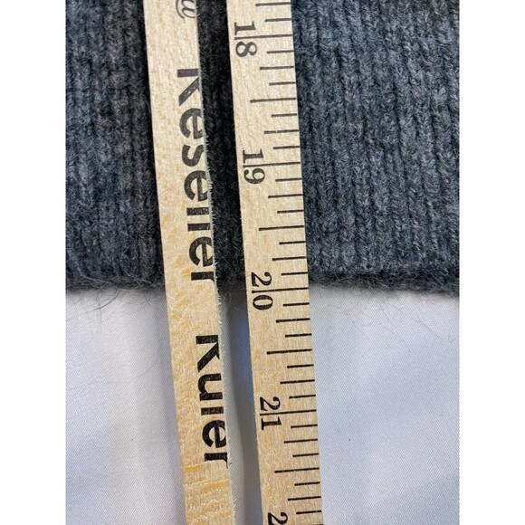 Just Fab Cross Sweater V Neck Gray Cropped Womens Large Thick Heathered Balloon - Picture 3 of 9